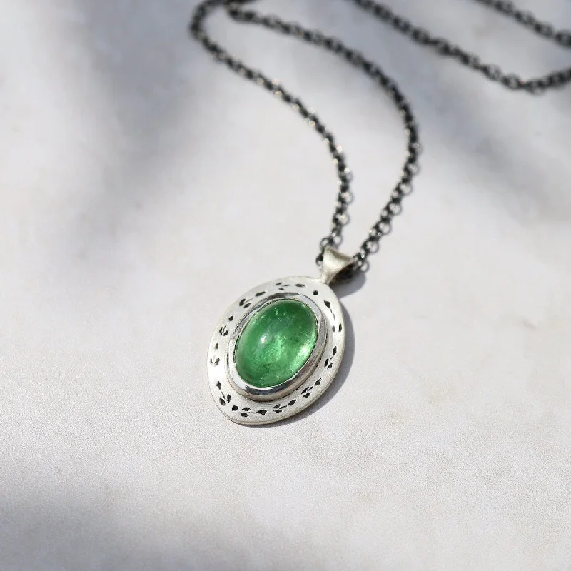 dainty rose gold anklet One of a Kind Tsavorite Sterling Silver Necklace