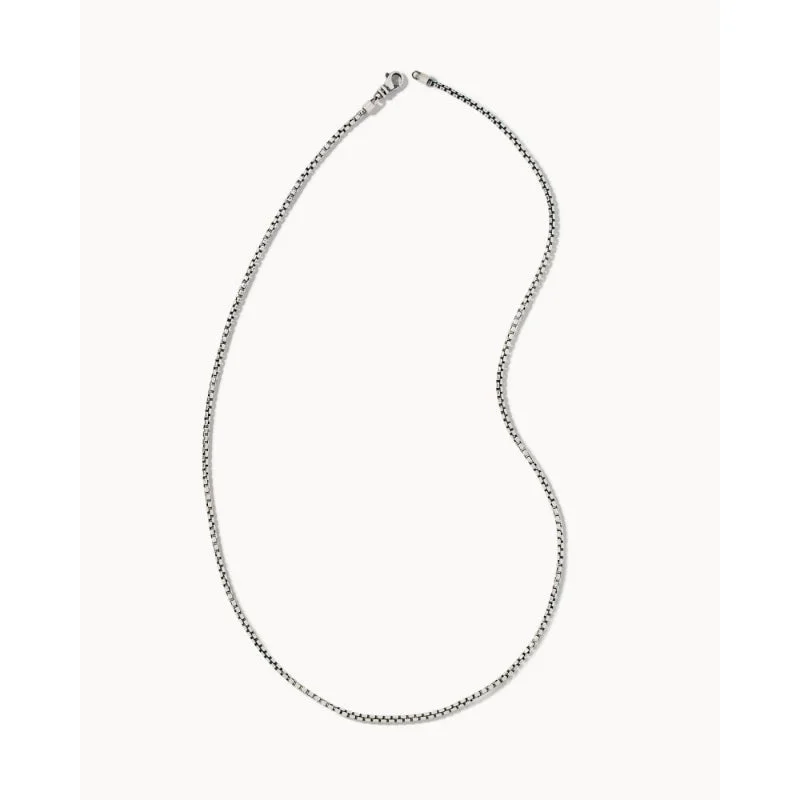 tiny opal stud earrings Scott Bros. Beck Thin Round Box Chain Necklace In Oxidized Sterling Silver tiny opal stud earrings Scott Bros. Beck Thin Round Box Chain Necklace In Oxidized Sterling Silver