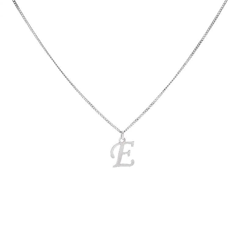 dainty opal nose ring Smyth Jewelers Sterling Silver Brushed Initial Cutout Pendant - Uppercase Script Letters