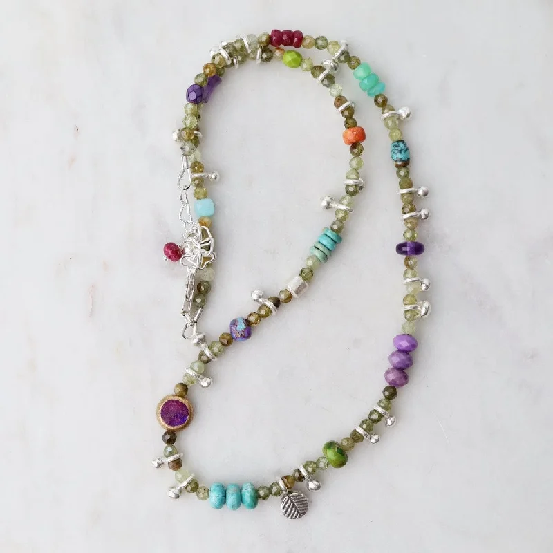 rose gold bezel ring 55 & Me Green Garnet Necklace