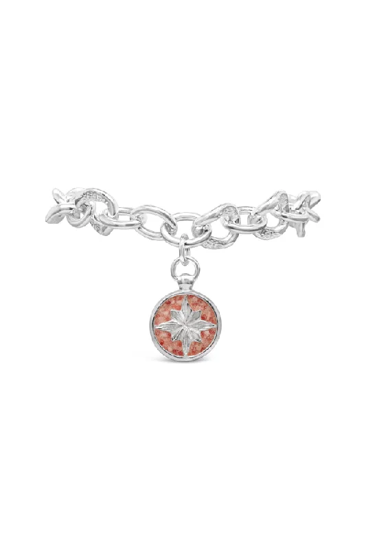 boho pearl charm bracelet Compass Rose ~ Chunky Bracelet