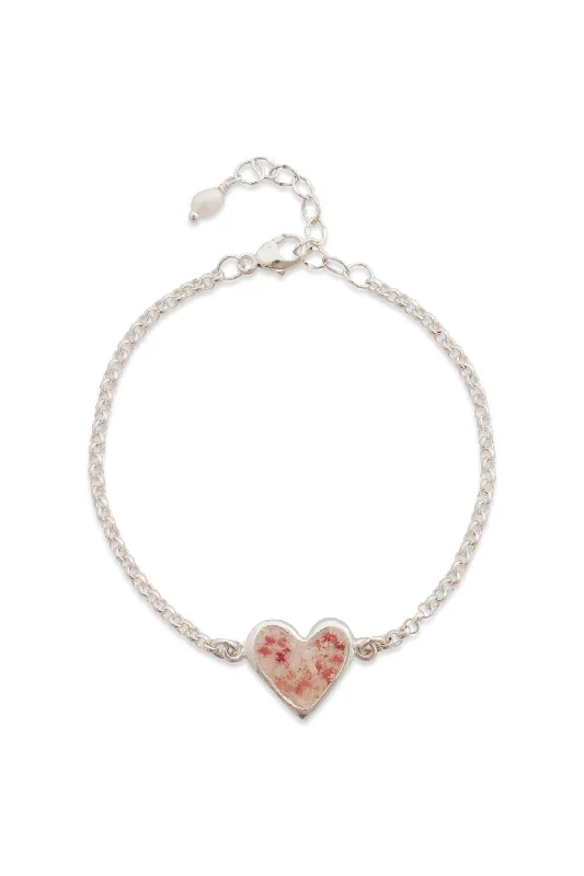 dainty chain bracelet layered Splash ~ Heart (Juliet) Inline Bracelet