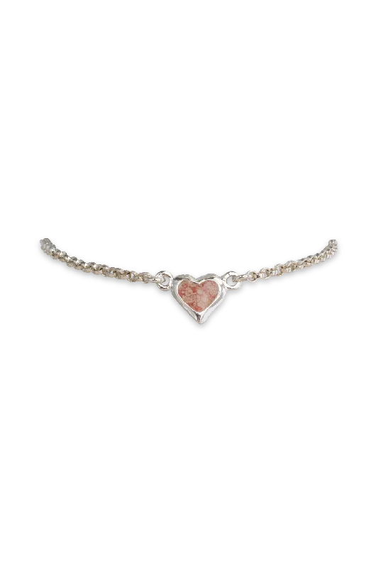 dainty birthstone ring for women Splash ~ Heart (Small) Inline Bracelet