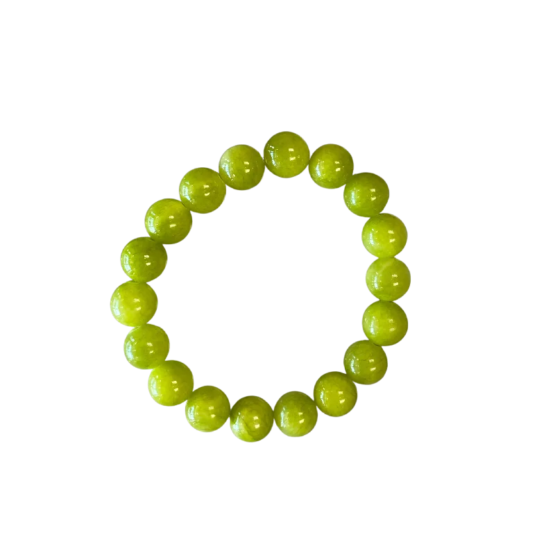 bohemian gemstone choker Lime Green Jade 10mm Bracelet
