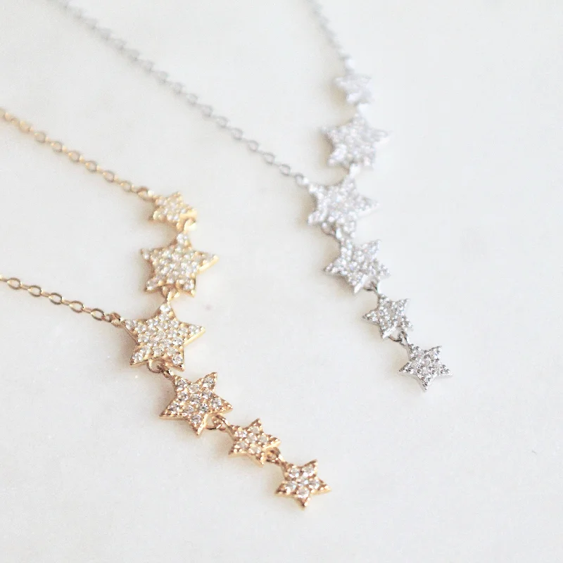 dainty feather charm necklace Starburst lariat necklace