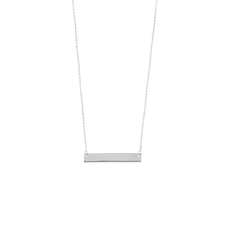 yellow sapphire engagement ring Sterling Engravable Mini Name Plate Bar Necklace