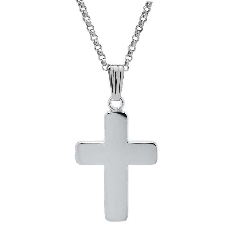 personalized couple’s keychain pendant Sterling Silver Classic Cross Necklace 18"