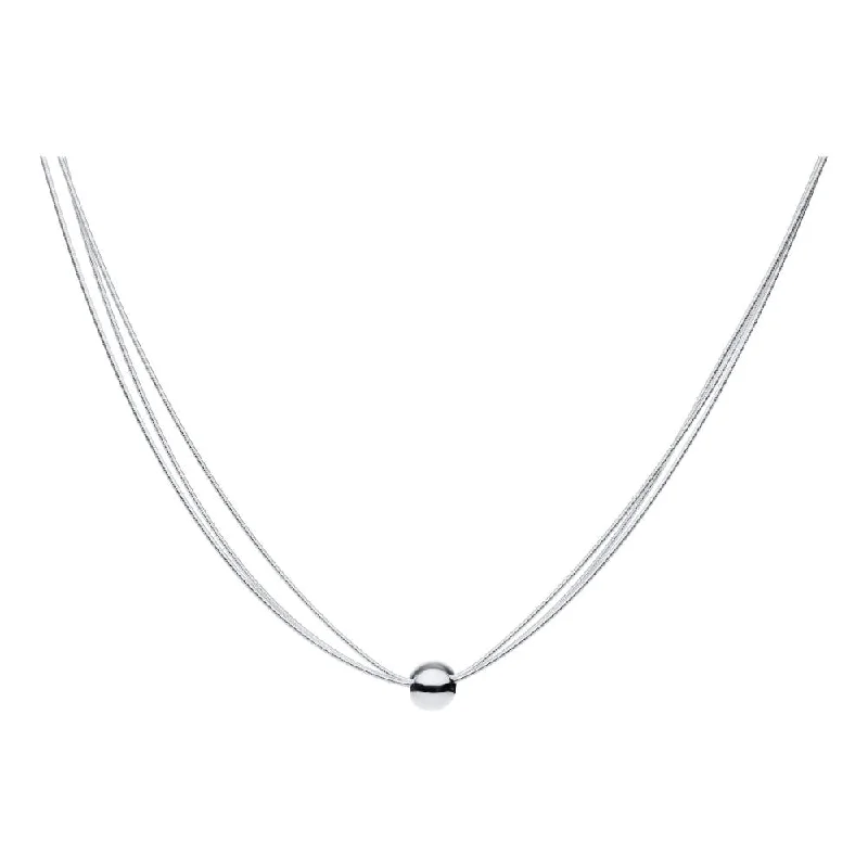 moissanite engagement ring affordable Sterling Silver Multi-Strand Necklace 16-18"