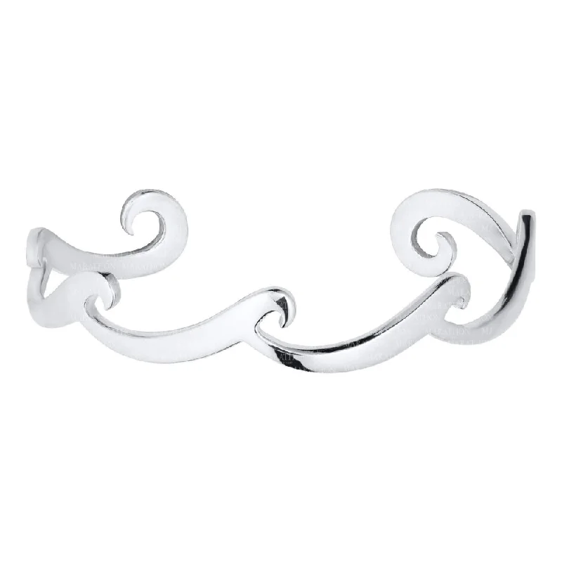 handcrafted gemstone drop earrings Sterling Silver Multi Wave Cuff Bracelet