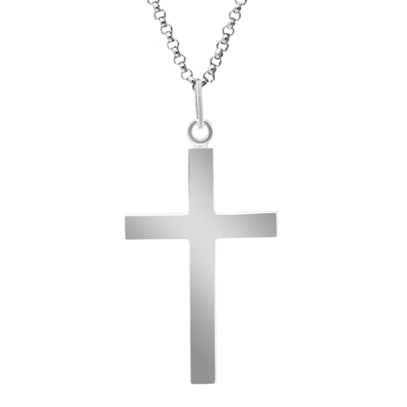 boho shell beaded anklet Sterling Silver Polished Cross Necklace