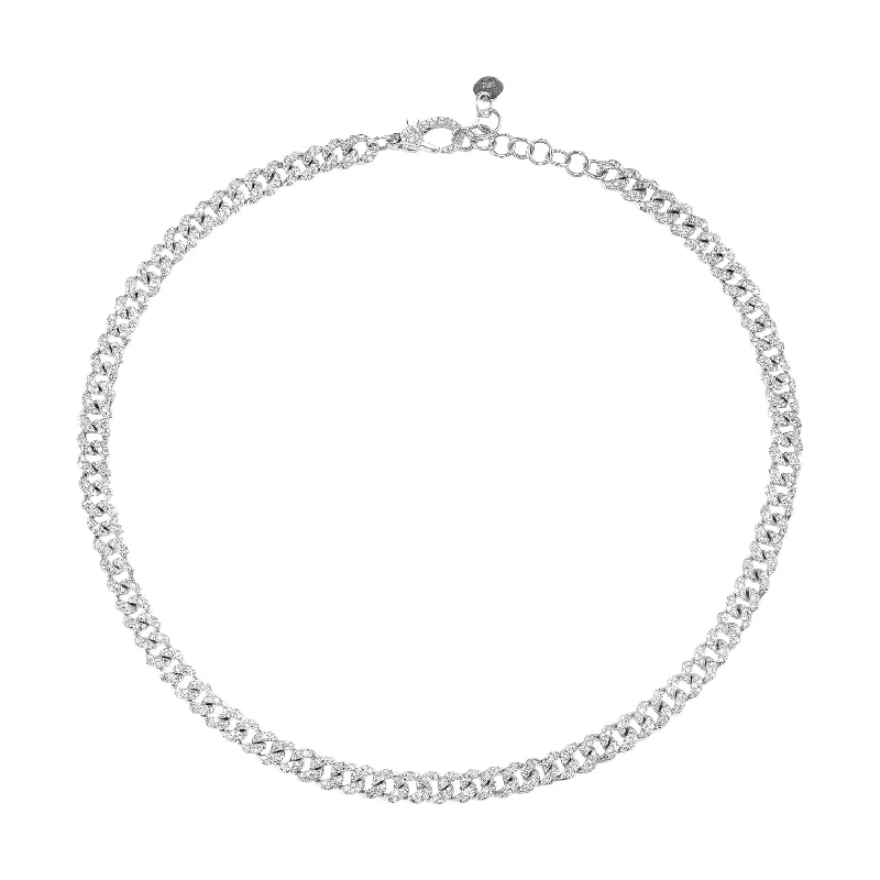 colorful gemstone engagement ring Mini Pave Link Choker