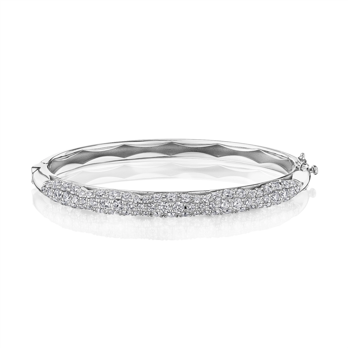 titanium black matte ring Tacori 18K White Gold Diamond Bracelet