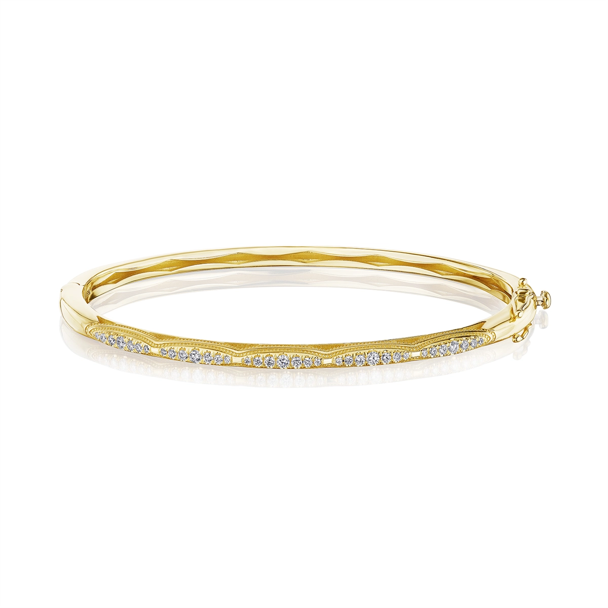 classic pearl bridal earrings Tacori 18K Yellow Gold Diamond Bracelet