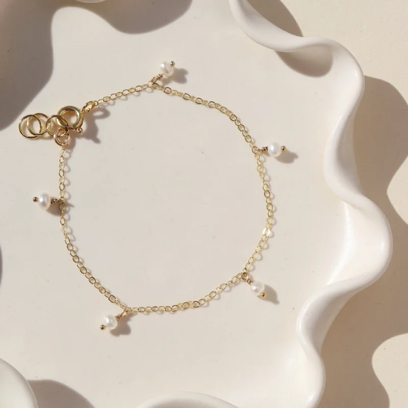 adjustable gemstone choker Delicate Pearl Bracelet