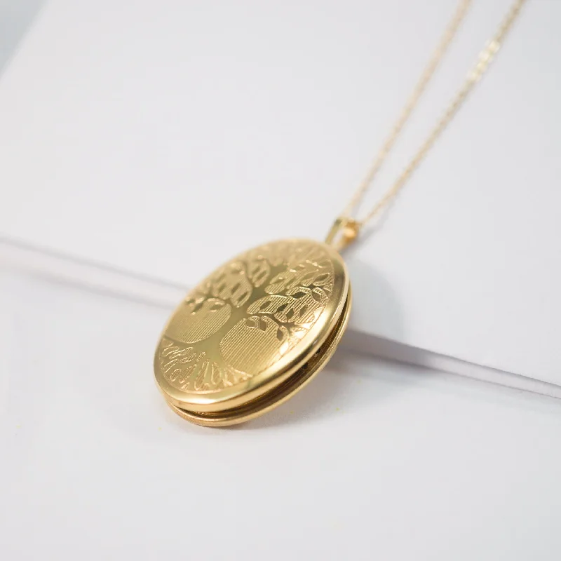 unique gemstone necklace handmade Tree of Life Locket