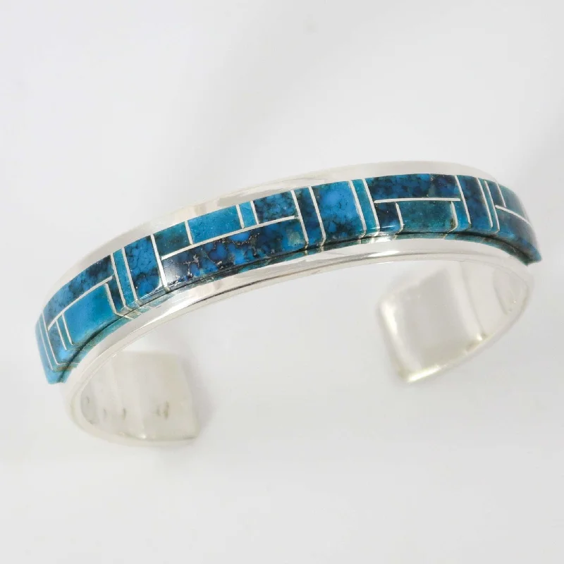 handmade raw stone engagement ring Turquoise Inlay Cuff