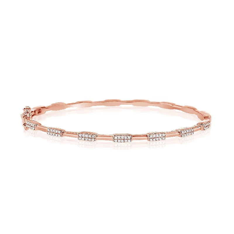rose gold feather earrings Unique 14K Gold Diamond Bracelet