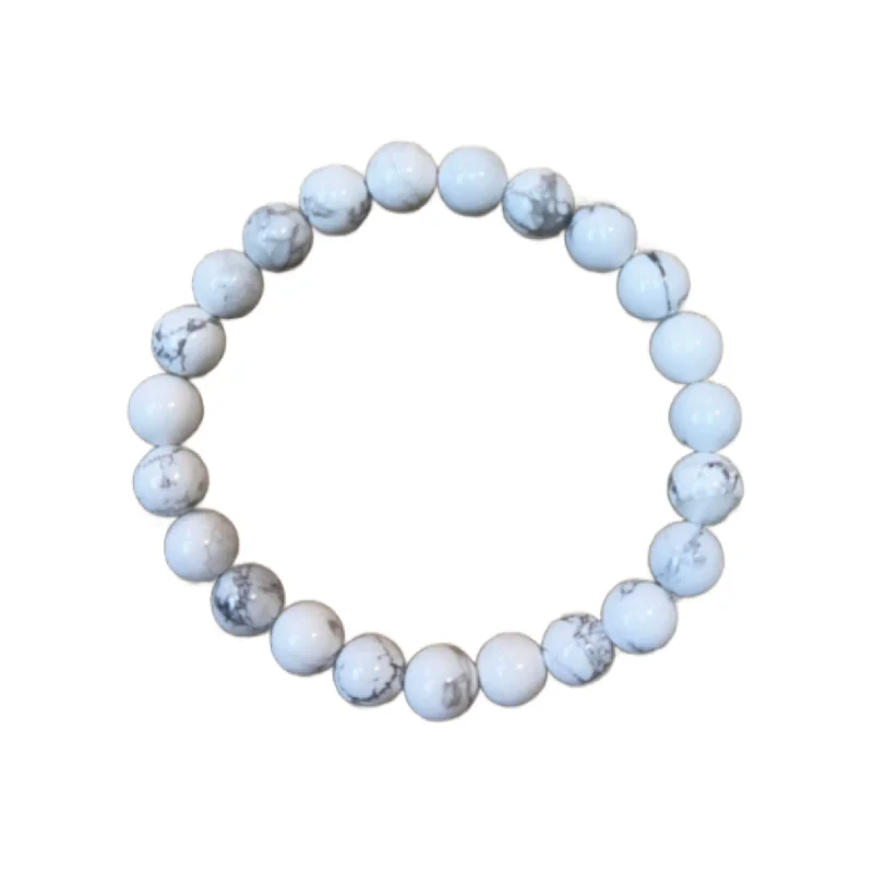 delicate chain necklace gold White Magnesite 8mm Bracelet