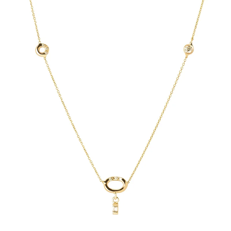petite diamond promise ring Gravity Gold Oval Necklace