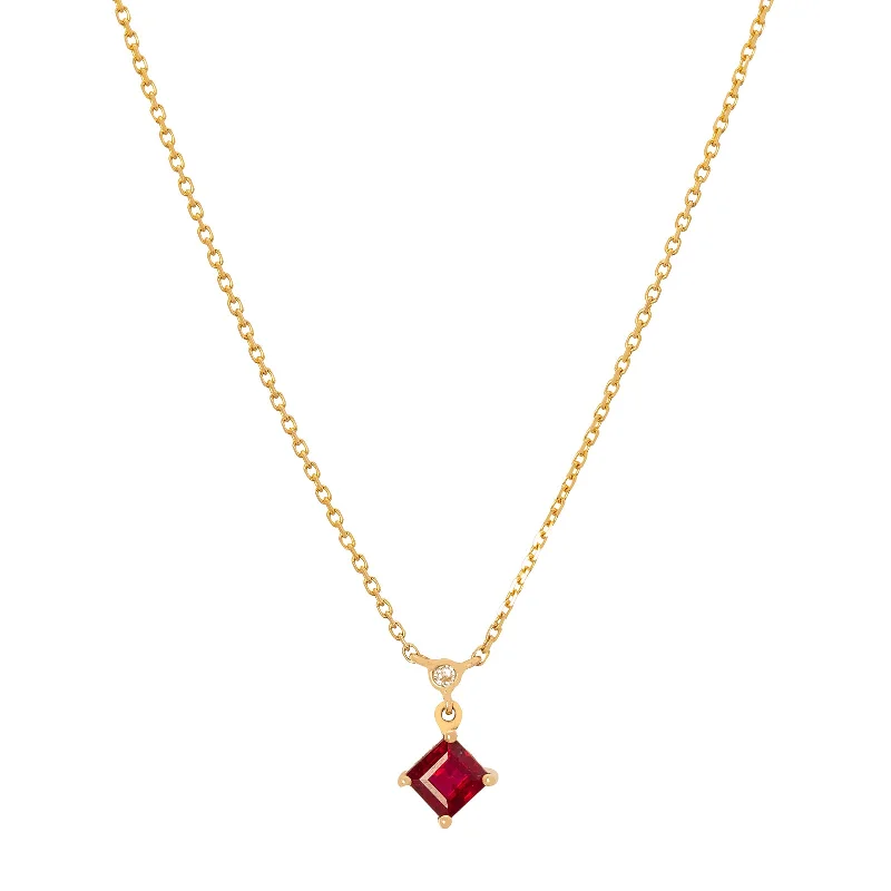 custom initial pendant necklace Ruby & Diamond Whispers Necklace