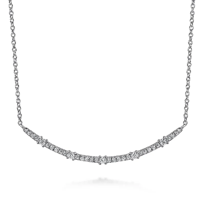 delicate gold band ring 14K White Natural Diamond 17.5 inch Necklace