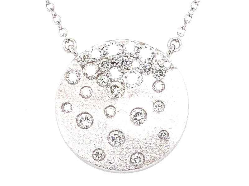 boho gold leaf ring 14K White Natural Diamond 18 inch Necklace