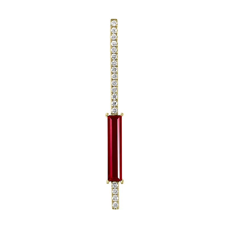 gold-plated chain necklace with charms 14K Yellow Chatham Ruby and Lab Grown Diamond Pendant gold-plated chain necklace with charms 14K Yellow Chatham Ruby and Lab Grown Diamond Pendant