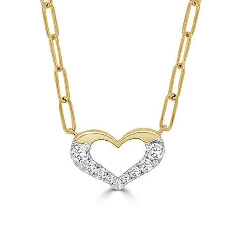 gold choker necklace simple 14K Yellow Natural Diamond 18 inch Necklace