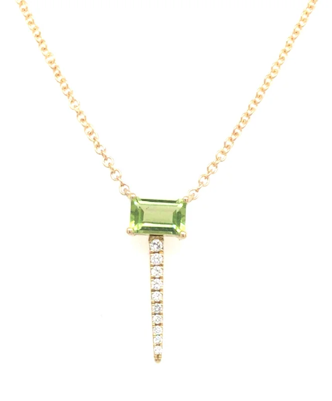 handmade gemstone anklet boho 14K Yellow Peridot and Natural Diamond 18 inch Necklace handmade gemstone anklet boho 14K Yellow Peridot and Natural Diamond 18 inch Necklace