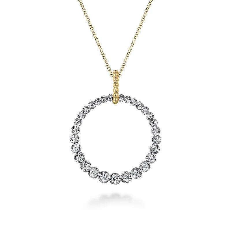 custom gold name necklace 14K Yellow & White Natural Diamond 17.5 inch Necklace