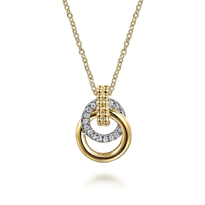 custom zodiac sign ring 14K Yellow & White Natural Diamond 17.5 inch Necklace