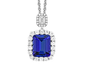 black diamond eternity band 18K White Tanzanite and Natural Diamond 17 inch Necklace