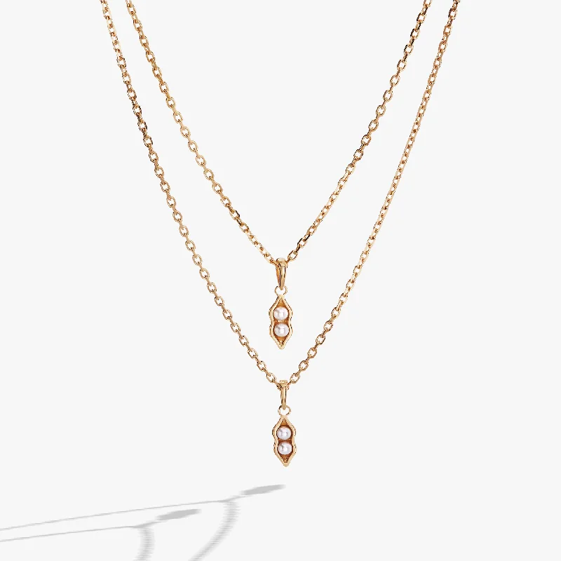unique square diamond ring 2 Peas In A Pod Adjustable Necklace Set of 2
