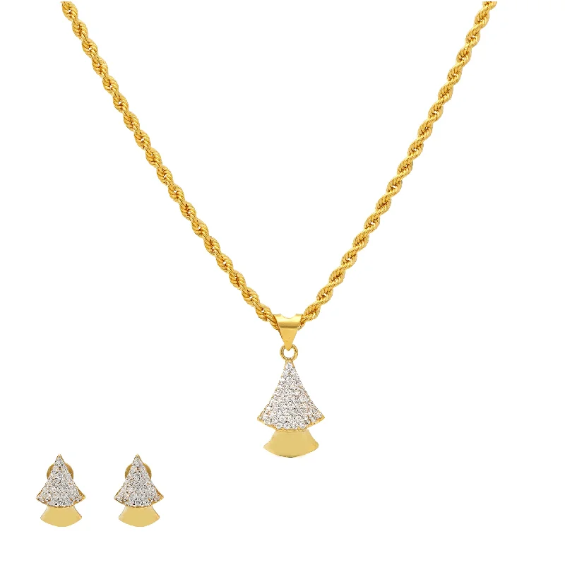 hammered gold signet ring 22K Yellow Gold & CZ Fancy Pendant Set (9.5gm)