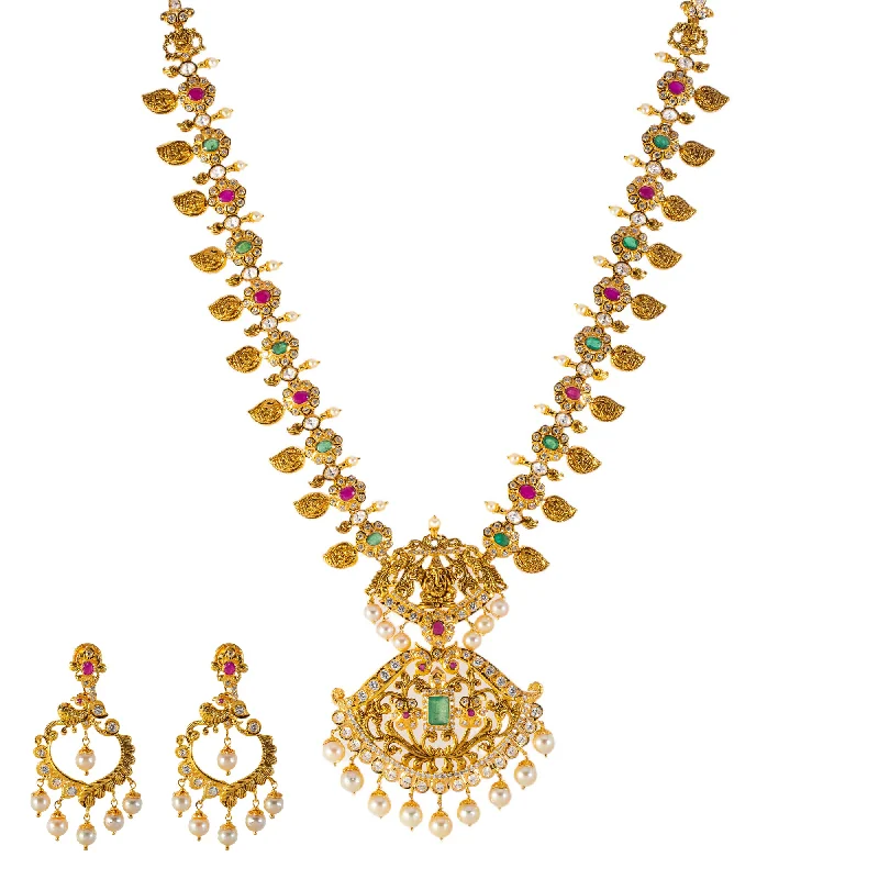 small diamond cross pendant 22k Yellow Gold Temple Necklace Set w/ Gems & Pearls (125.1gm) small diamond cross pendant 22k Yellow Gold Temple Necklace Set w/ Gems & Pearls (125.1gm)