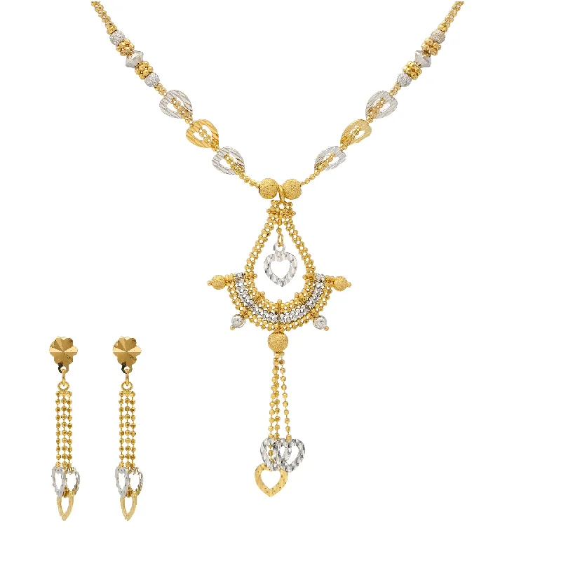 dainty silver hamsa bracelet 22K Yellow & White Gold Beaded Heart Necklace Set (15.6gm) dainty silver hamsa bracelet 22K Yellow & White Gold Beaded Heart Necklace Set (15.6gm)