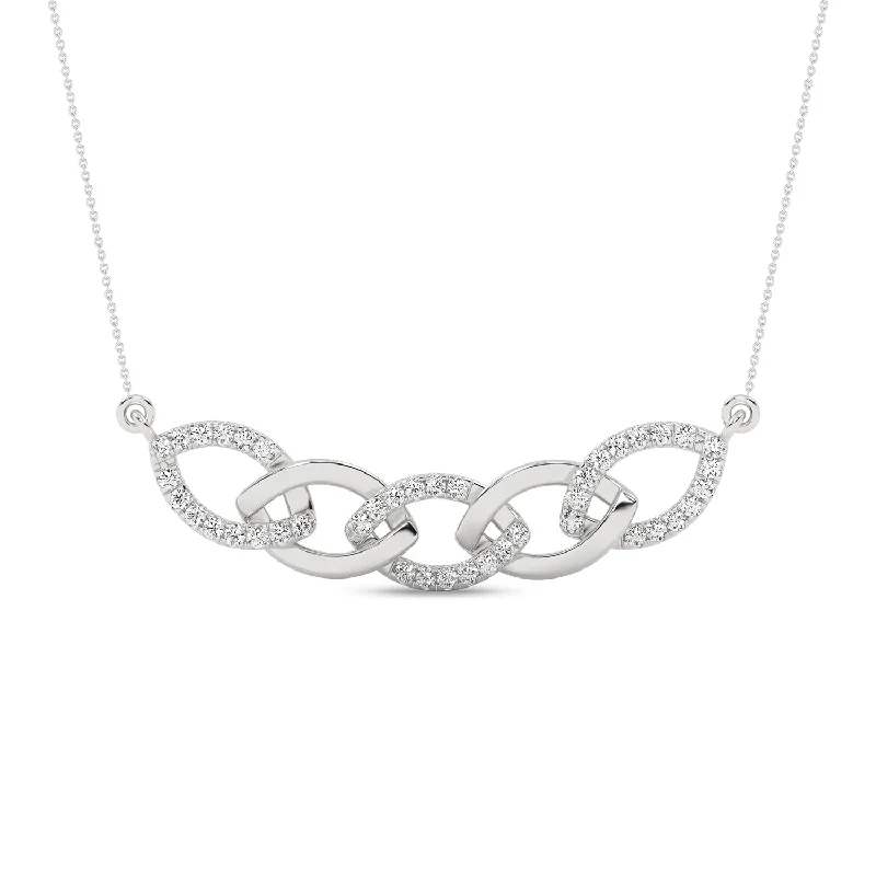 dainty birthstone ring for women Alternating Diamond Cascade Link Necklace