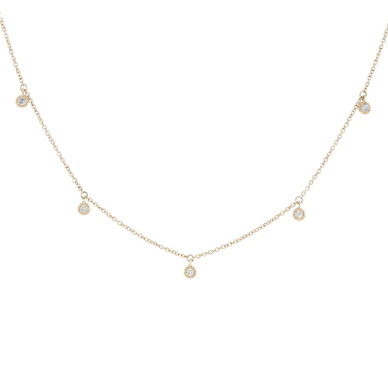 real smoky quartz pendant Bezel Set Dangle Diamond Milgrain Necklace