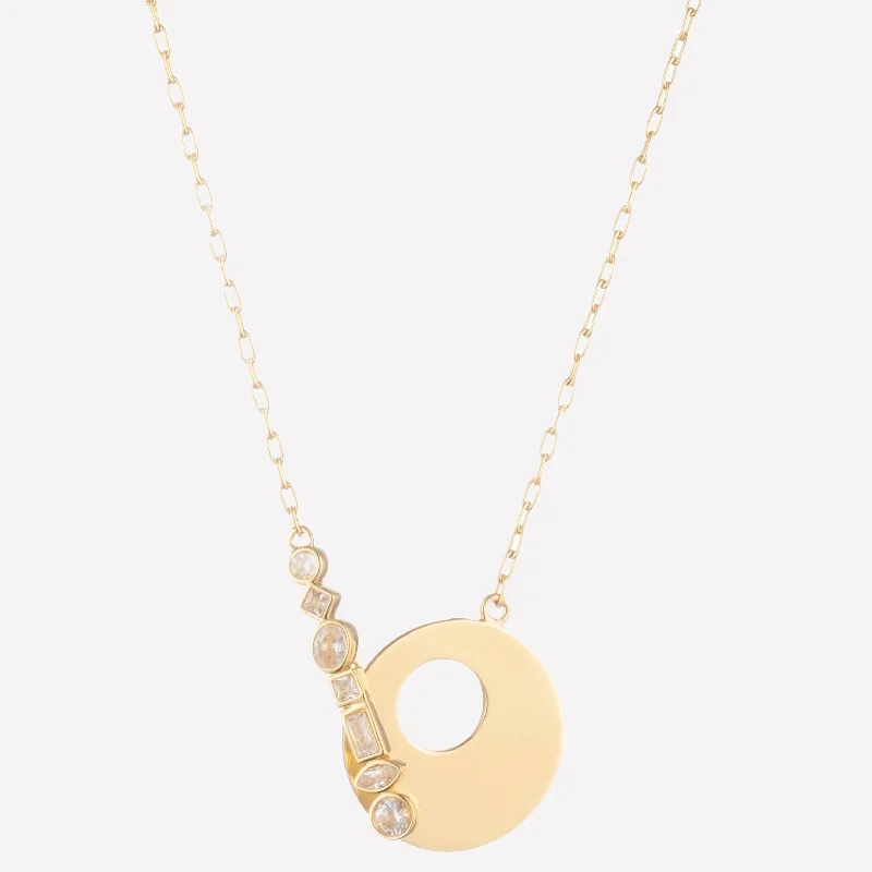 celestial constellation necklace silver Caroline Gold Circle Necklace
