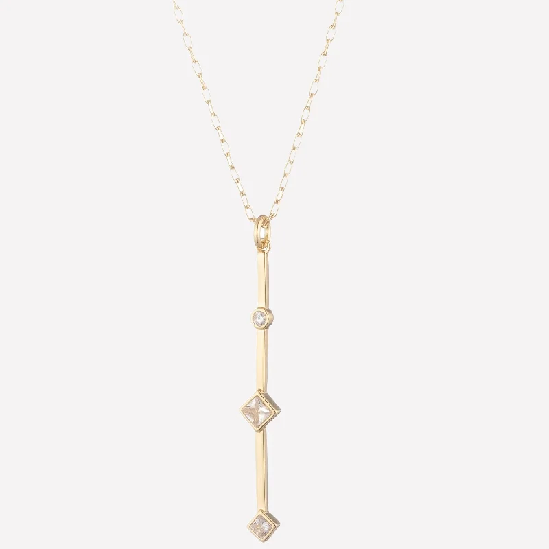 silver Celtic knot necklace Clarice Gold Bar Pendant Necklace