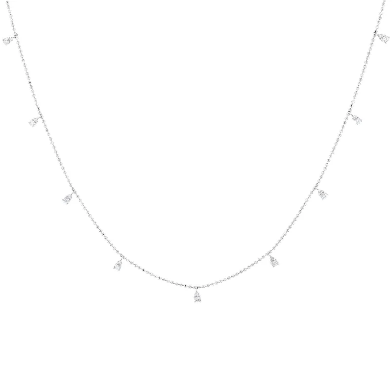 modern baguette diamond ring Diamond Dangle Station Necklace