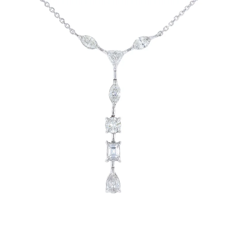minimalist black diamond studs Geometric Diamond Drop Necklace