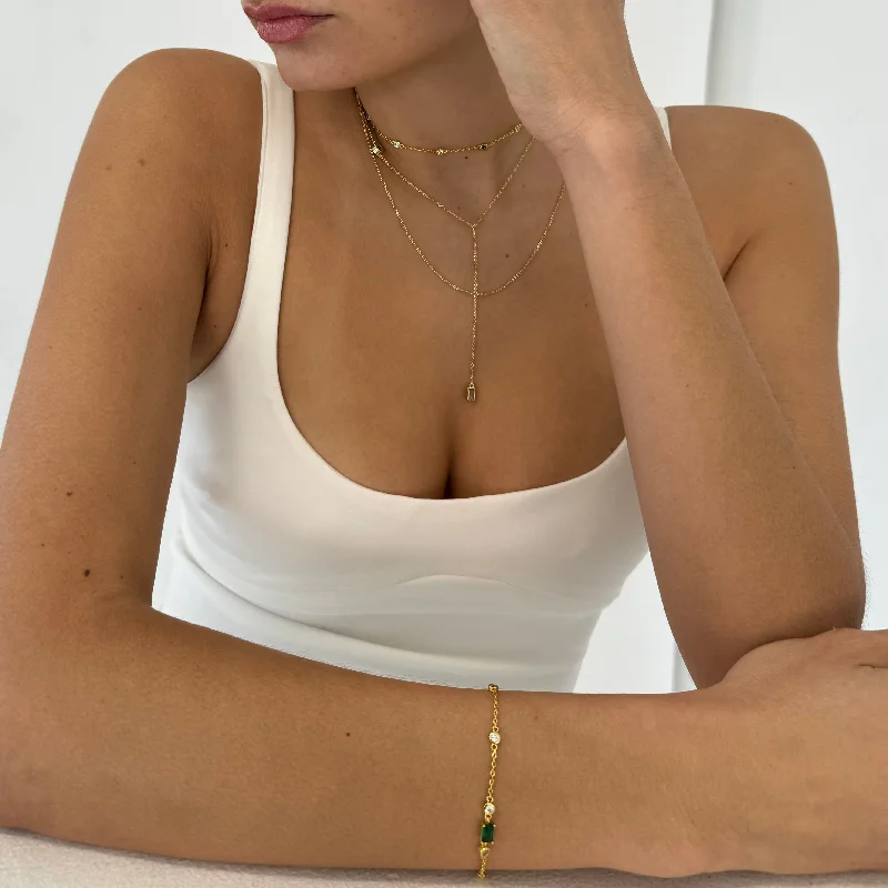 natural garnet gemstone ring Julien Y Chain Necklace