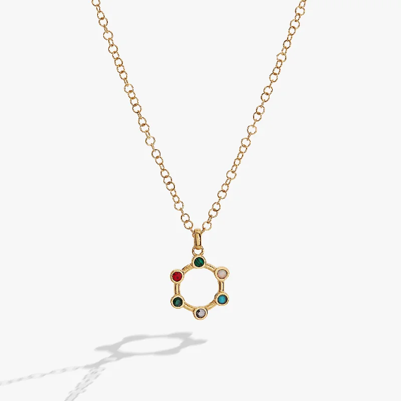 gemstone stacking rings colorful Secret Message 'Mother' Crystal Necklace