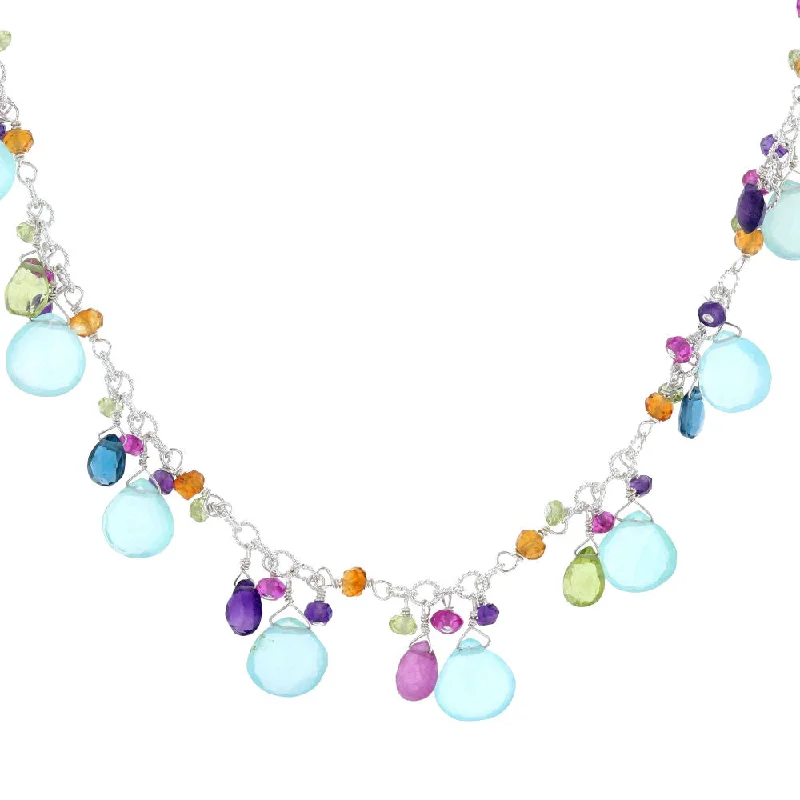 adjustable infinity charm bracelet Multi-Color Briolette Necklace