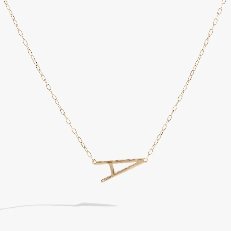 personalized pet photo necklace Initial A Precious Elongated Necklace