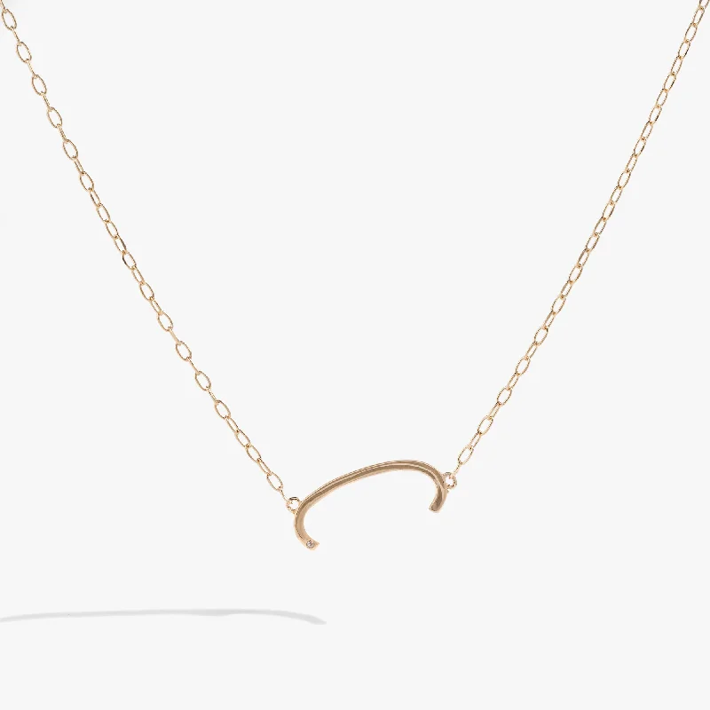 elegant pearl necklace with diamonds Initial C Precious Elongated Necklace
