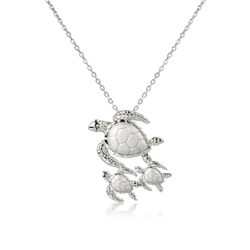 gold initial bracelet personalized Silver Turtle Trio Necklace | Fox Fine Jewelry