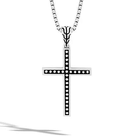 minimalist stacking rings set Sterling Silver 20 inch Cross Pendant Necklace