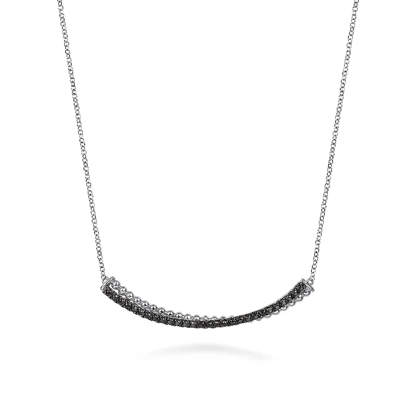 rose gold ring with diamonds Sterling Silver Black Spinel Bar Necklace 18 inch